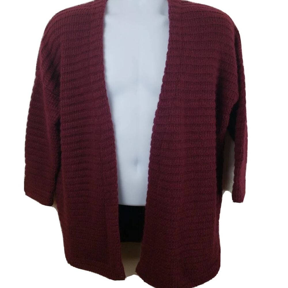 Woman's Wine Peru Burgundy Sweater Jacket by See You Soon size M/L NWT